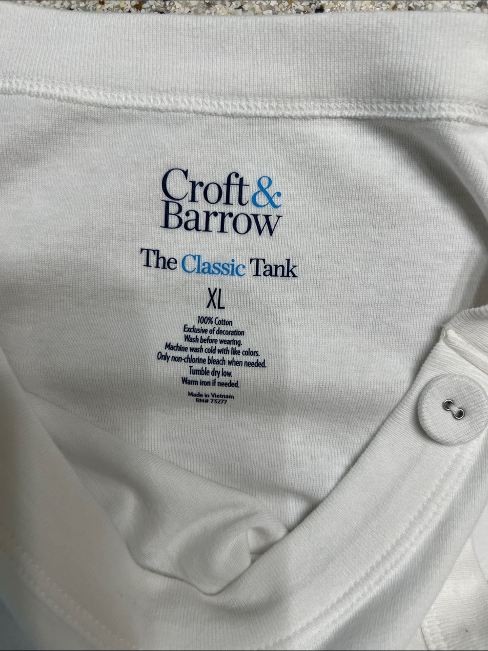 croft & barrow White Button-Shoulder Tank Top - Picture 4 of 4